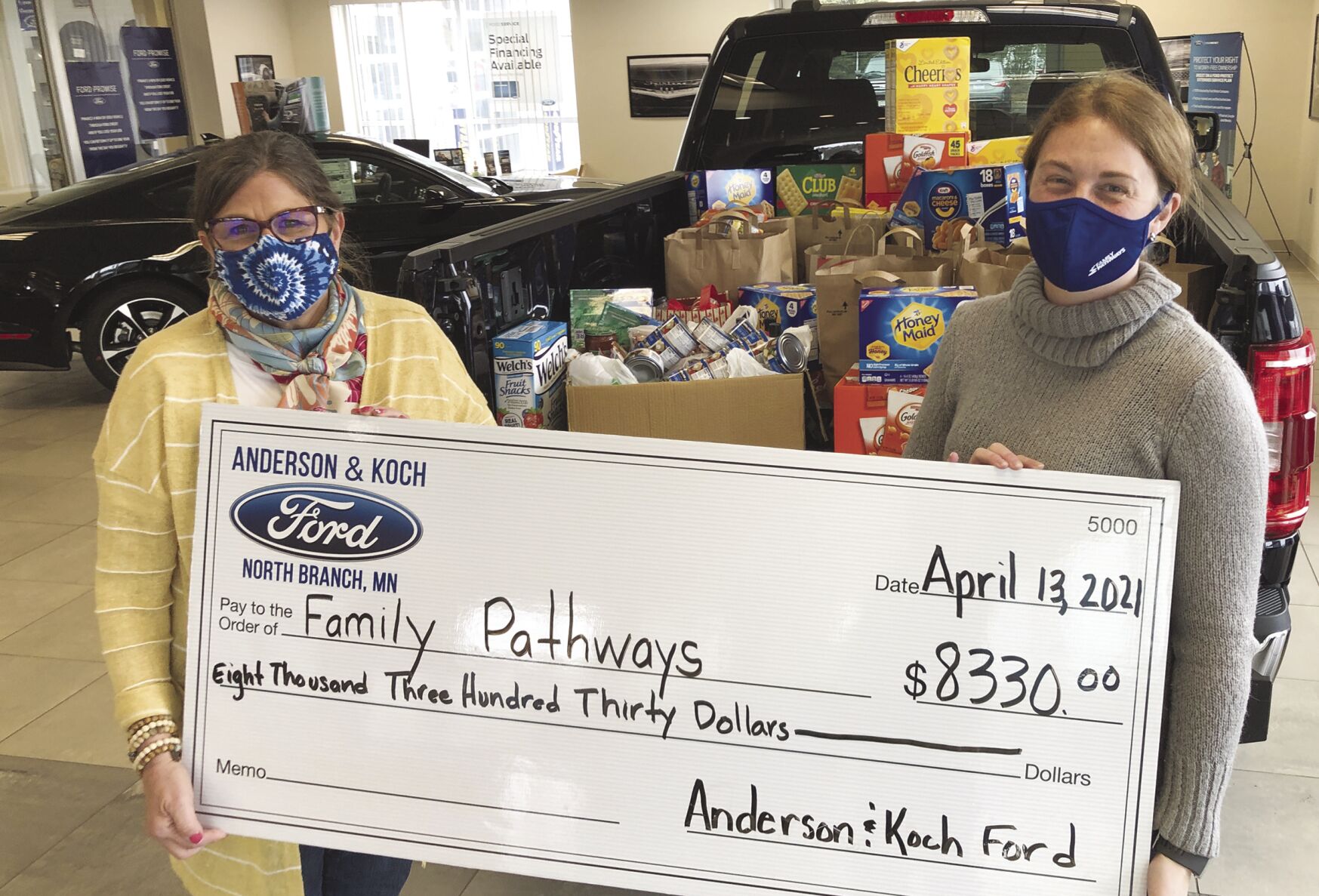 Anderson & Koch Ford donates $8,330 to Family Pathways